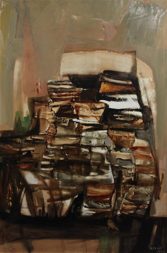 Judy Cassab (b.1920) Mood in Brown, 43.5 x 31.5in.